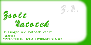 zsolt matotek business card